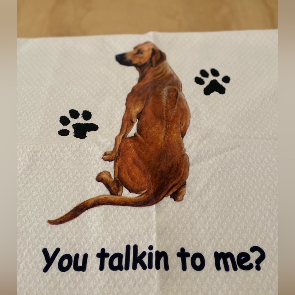 NWOT Rhodesian Ridgeback Graphic Tea Towel - Picture 3 of 9